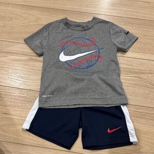 Nike Gray T-Shirt and Navy Shorts Set